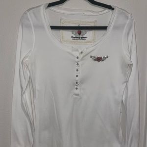 White great quality Twisted heart long sleeve shirt